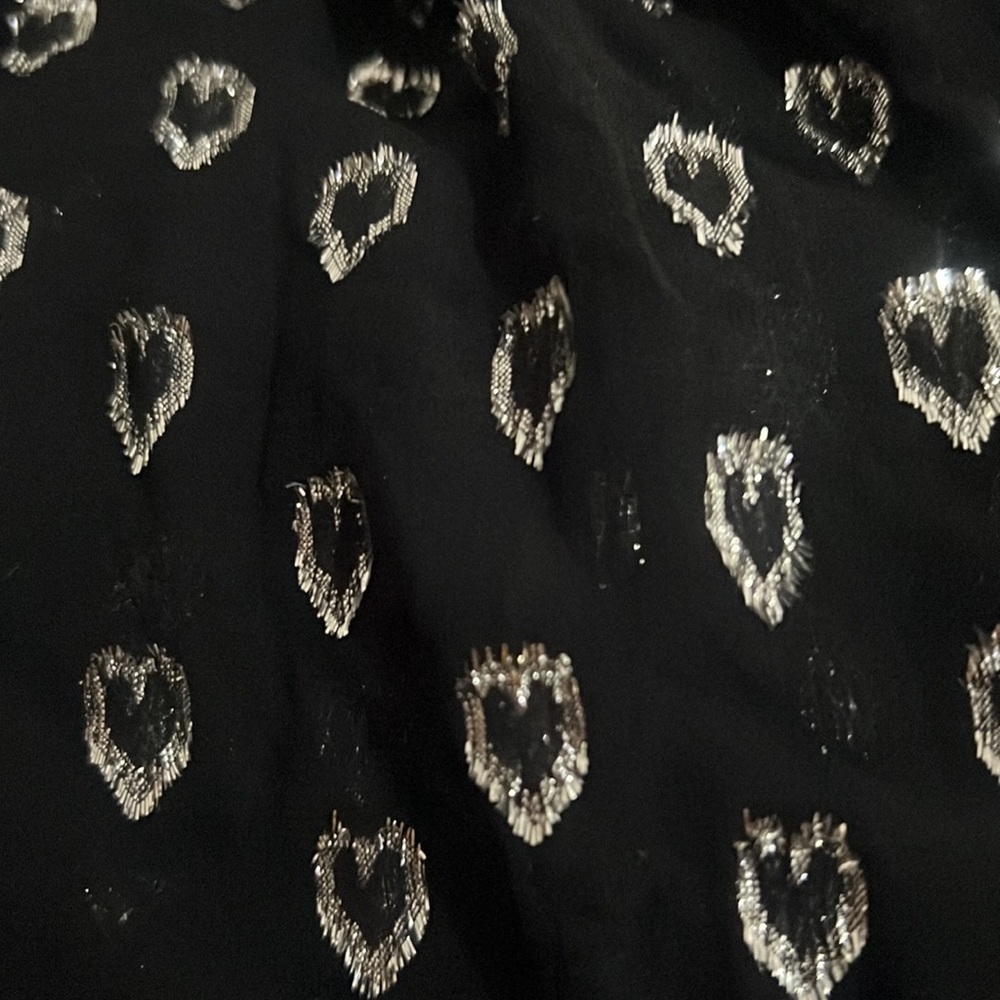 BAND OF GYPSIES BLACK METALLIC HEART MINI DRESS - Picture 11 of 11